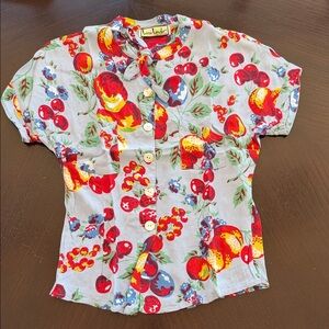 Vibrant Kids Fruit Print Button Down Shirt